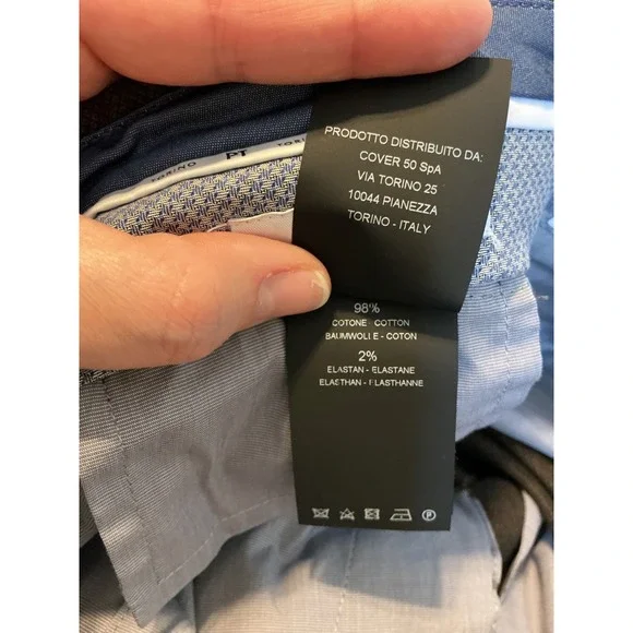 PT Torino Men Brown Herringbone Cargo Pants Deluxe Comfort Fabric Size 52‎